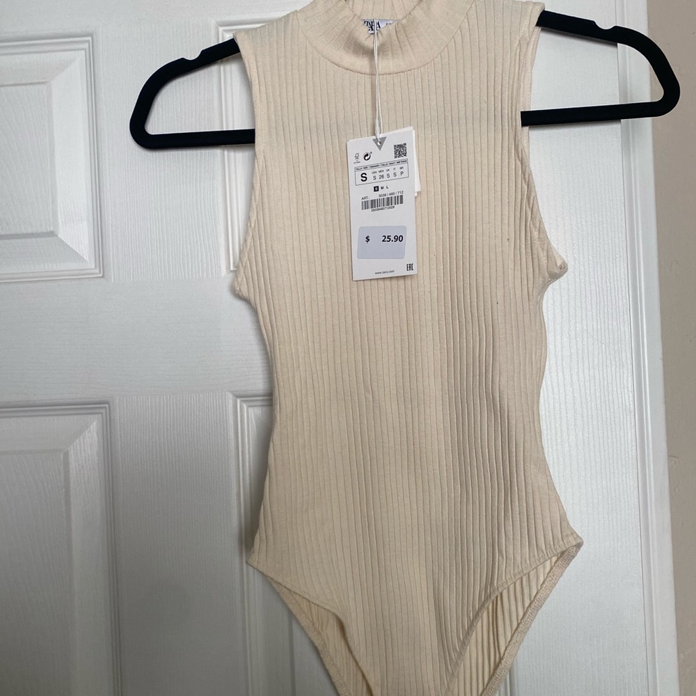 Zara Cream Tank Bodysuit